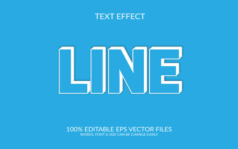 Line art 3D Editable Vector Eps Text Effect Template Design Illustration