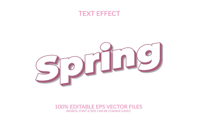 Spring day fully editable vector eps text effect Illustration