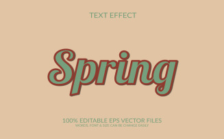 World spring day fully editable vector eps text effect