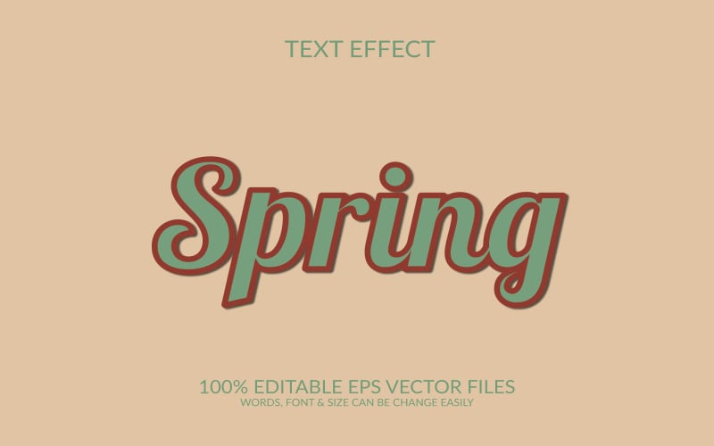 World spring day fully editable vector eps text effect Illustration