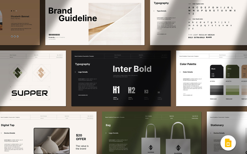 Brand Guideline Creative Presentation Template Google Slide
