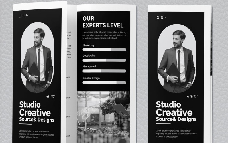 Business Trifold Brochure Layout Template Corporate Identity