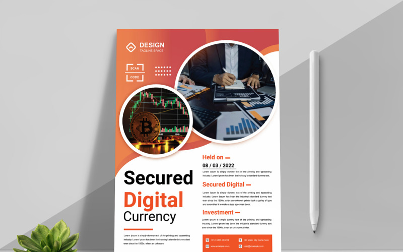 Financial Crypto Flyer Template Corporate Identity