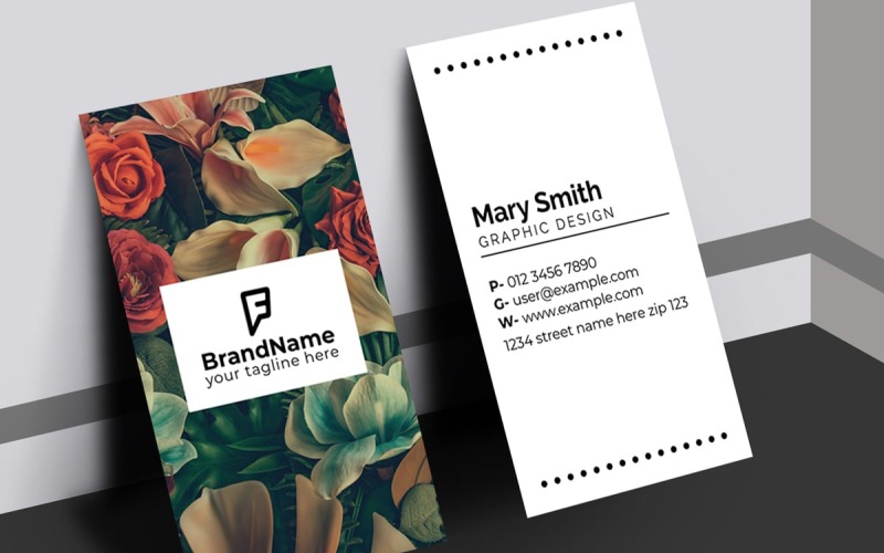 Floral Business Card Template Corporate Identity