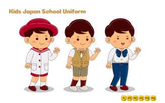 Kids Japan School Uniform Vector Pack #09