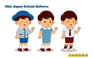 Kids Japan School Uniform Vector Pack #10