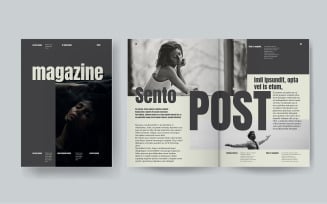 Black and White Magazine Layout