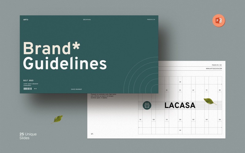 Brand Guidelines Presentation Layout PowerPoint Template