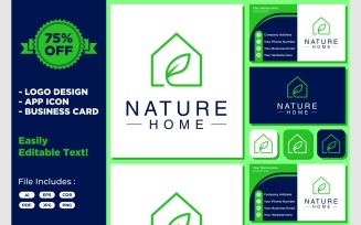 Home House Plant Leaf Green Logo