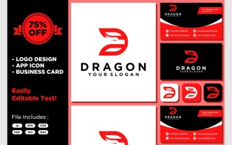 Letter D Dragon Head Logo