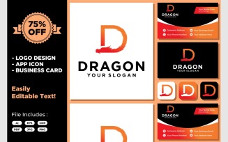 Letter D Dragon Monster Logo