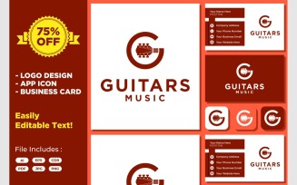 Letter G Guitar Music Logo