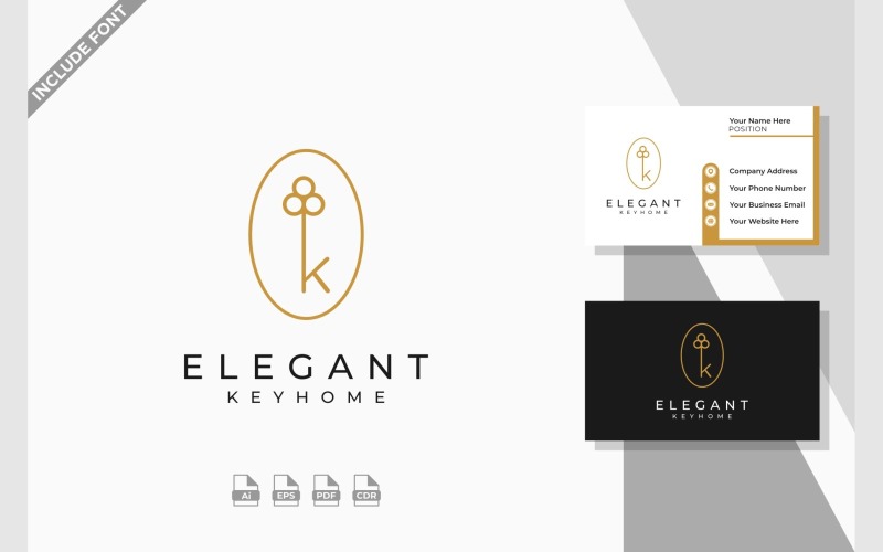 Letter K Key Home House Minimalist Logo Logo Template