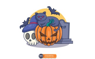Scary Halloween Vector Illustration
