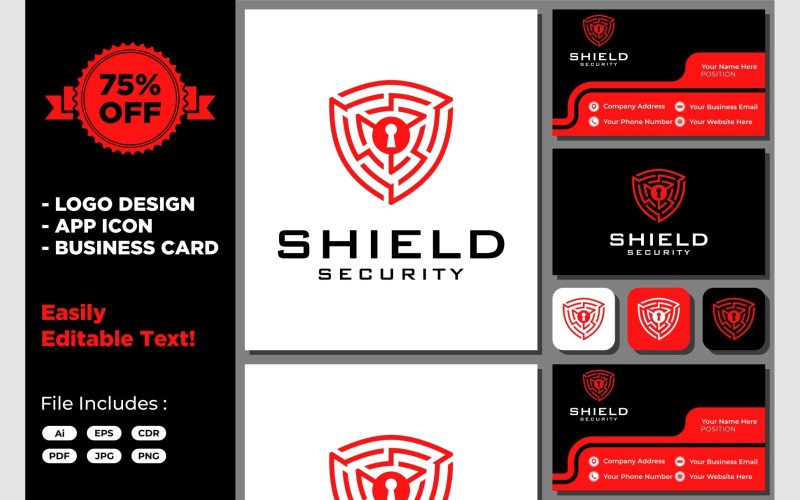 Shield Security Cyber Technology Logo Logo Template