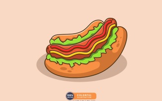 Tasty Hotdog Vector Illustration
