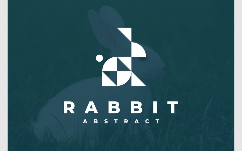 Abstract Rabbit Geometric Logo Logo Template