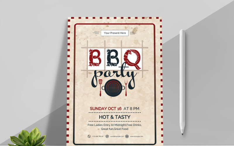BBQ Barbecue Flyer Template Corporate Identity