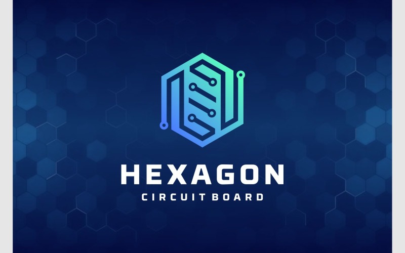Circuit Board Technology Hexagon Logo Logo Template