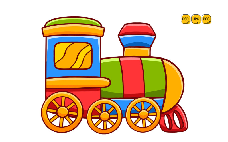 Cute Toy Train Illustration