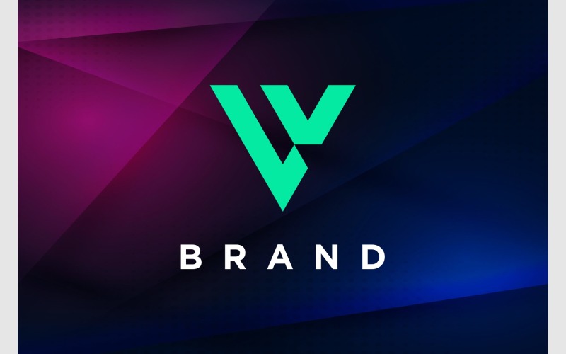 Letter L V Initials Triangle Monogram Logo Logo Template