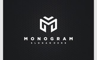 Letter M Geometric Monogram Logo