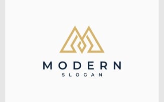 Letter M Monogram Geometric Simple Logo