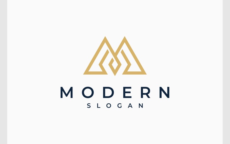 Letter M Monogram Geometric Simple Logo Logo Template