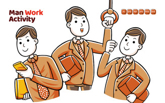 Man Work Activity Vector Pack #01