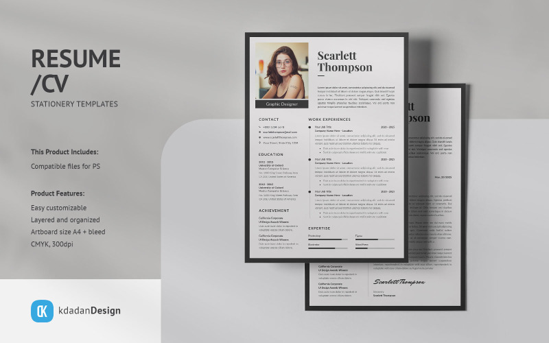 Resume / CV PSD Design Templates Vol 214 Resume Template