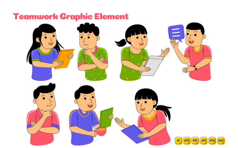 Teamwork Graphic Element Vector Illustration #01 Vector Graphic