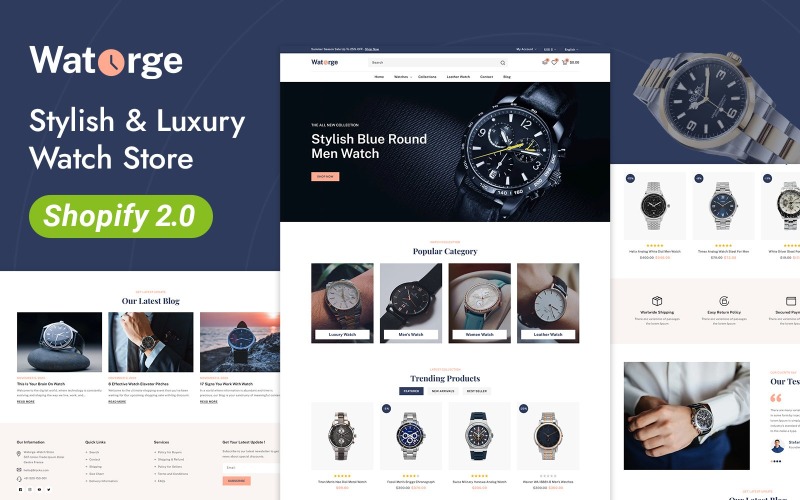 Watorge - Luxury Watch Store Shopify 2.0 Responsive Theme Shopify Theme