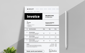 White & Black Invoice Templates