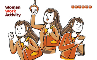 Woman Work Activity Vector Pack #01