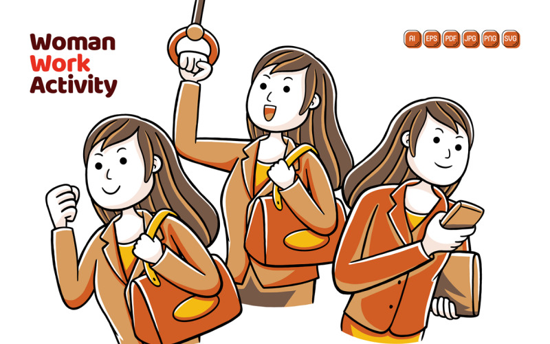 Woman Work Activity Vector Pack #01 Vector Graphic