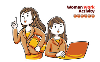 Woman Work Activity Vector Pack #02