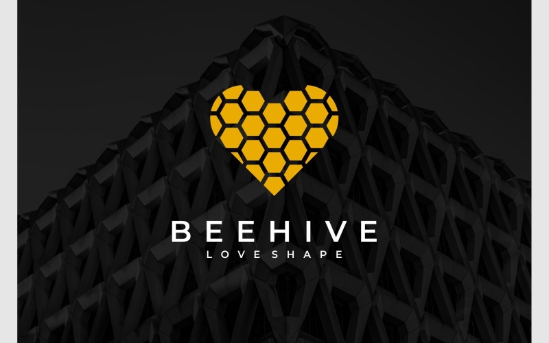 Beehive Honeycomb Love Logo Logo Template