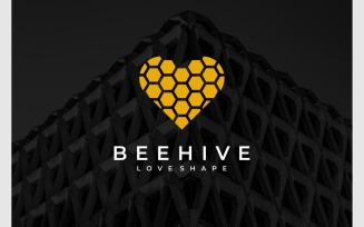 Beehive Honeycomb Love Logo