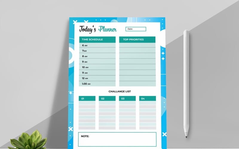 Daily Planner Templates layout Corporate Identity