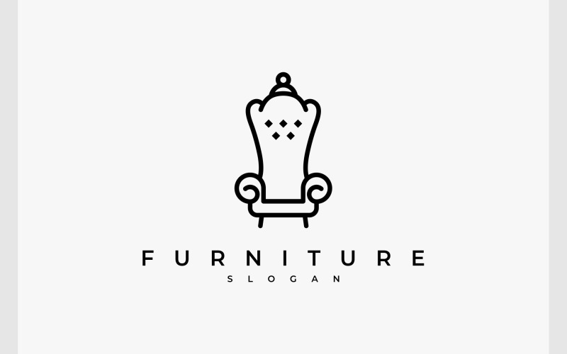 Elegant Chair Furniture Logo Logo Template