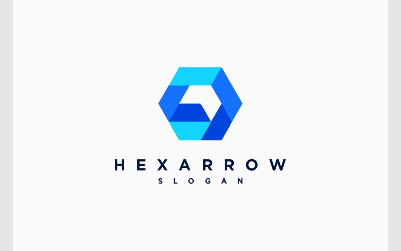 Hexagon Arrow Up Modern Logo Logo Template