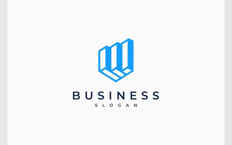 3D Financial Chart Graph Business Logo Logo Template