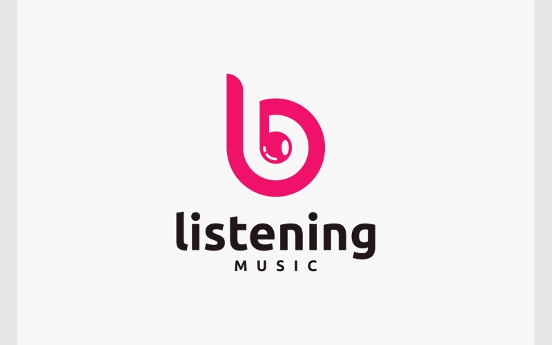 Letter B Headphone Earphone Logo Logo Template