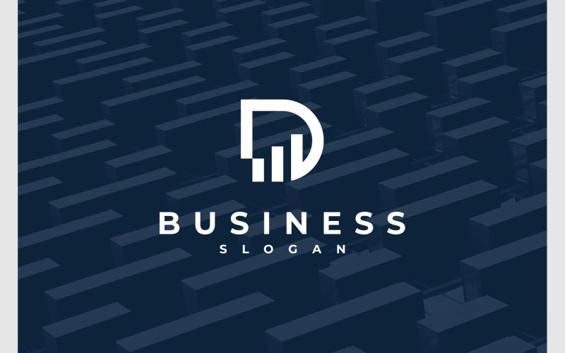Letter D Financial Chart Logo Logo Template