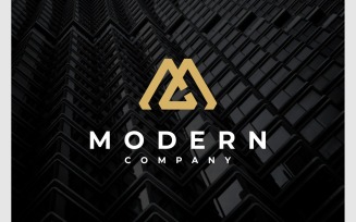 Letter MC CM Modern Geometric Logo