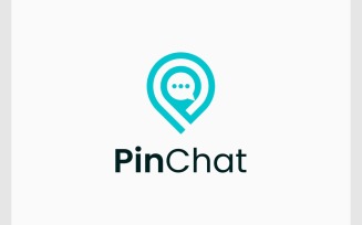 Location Pin Map Bubble Chat Logo