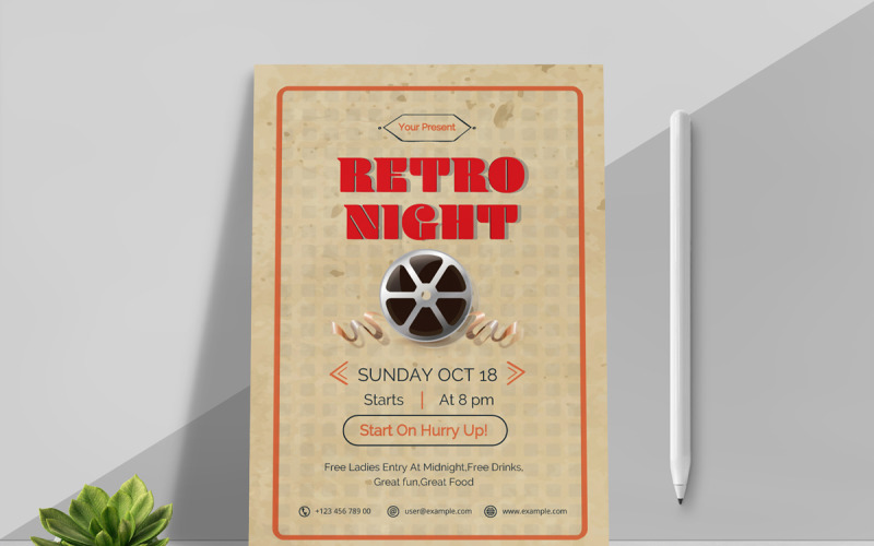 Retro Style Party Flyer Template Corporate Identity