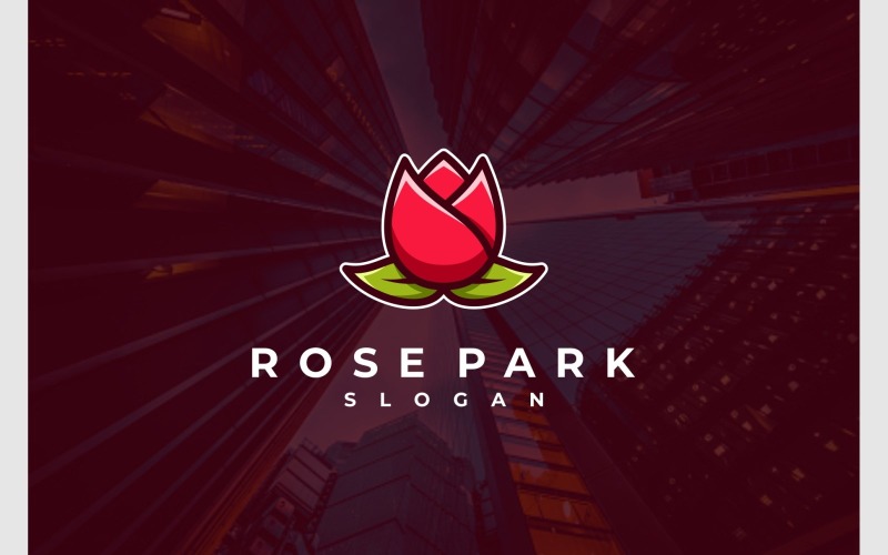 Rose Flower Blossom Modern Logo Logo Template