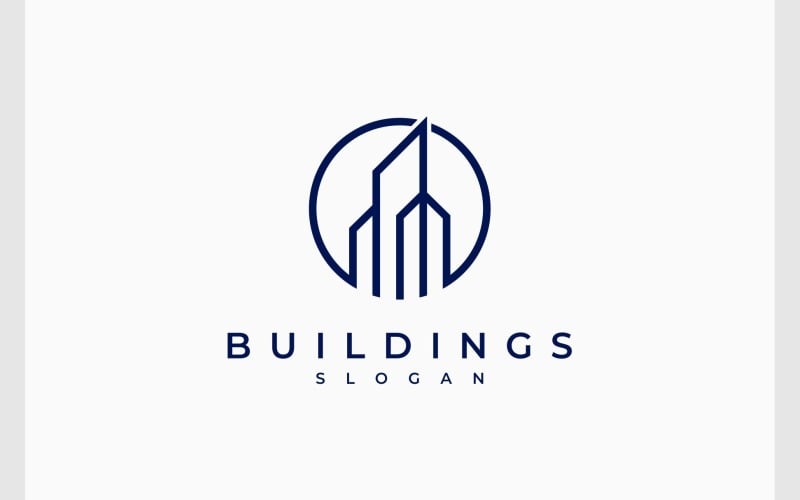Simple Building Apartment Logo Logo Template