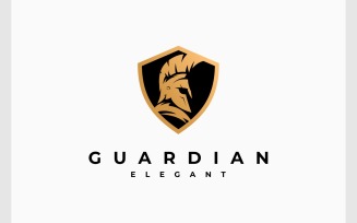 Spartan Shield Gold Emblem Logo